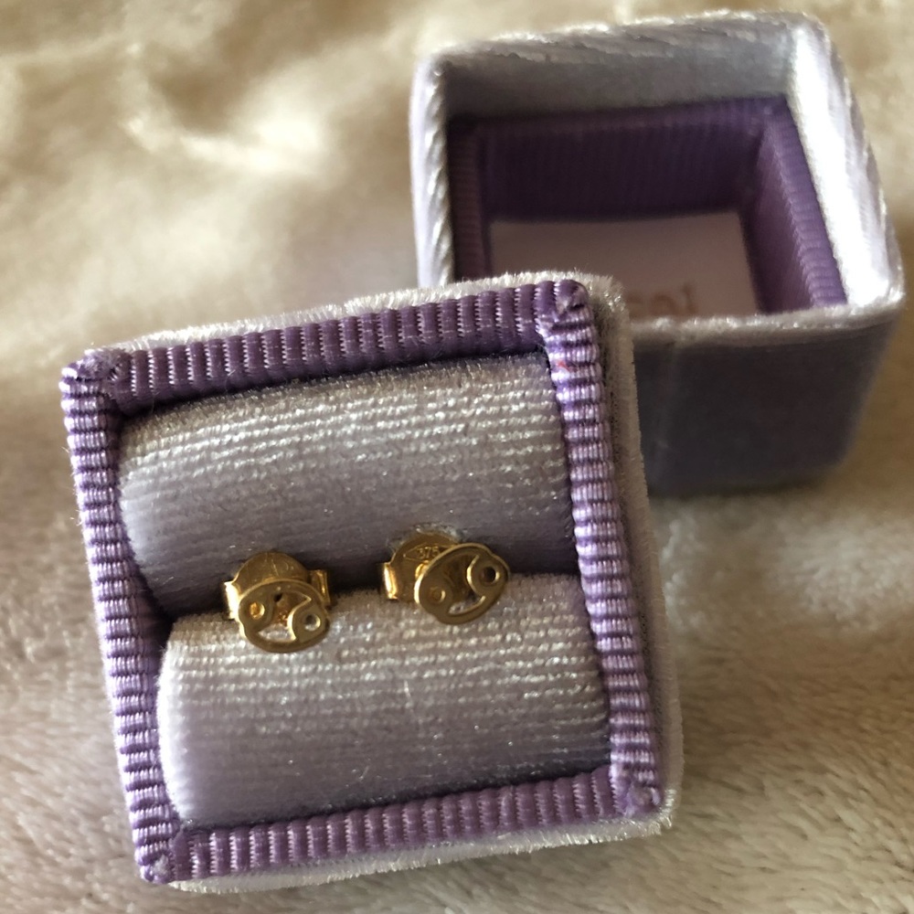 Gold Zodiac Cancer Local Eclectic stud earrings ♋️✨